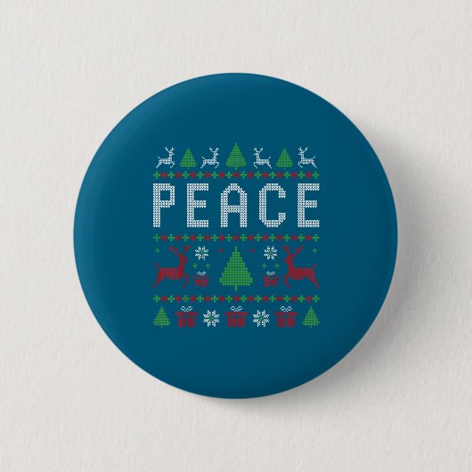 Peace I Come In Peace Couple Matching Ugly Christm Button (Vorderseite)
