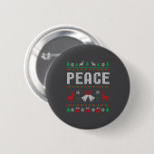Peace I Come In Peace Couple Matching Ugly Christm Button (Vorne & Hinten)
