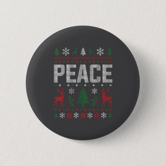 Peace I Come In Peace Couple Matching Ugly Christm Button (Vorderseite)