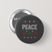 Peace I Come In Peace Couple Matching Ugly Christm Button (Vorne & Hinten)