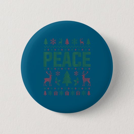 Peace I Come In Peace Couple Matching Ugly Christm Button (Vorderseite)