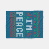 Peace I Come In Peace Couple Matching Ugly Christm Fleecedecke (Vorderseite (Horizontal))