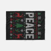Peace I Come In Peace Couple Matching Ugly Christm Fleecedecke (Vorderseite (Horizontal))