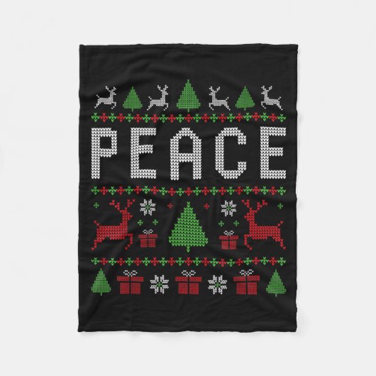 Peace I Come In Peace Couple Matching Ugly Christm Fleecedecke (Vorderseite)