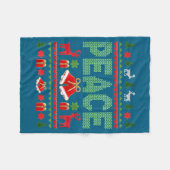 Peace I Come In Peace Couple Matching Ugly Christm Fleecedecke (Vorderseite (Horizontal))