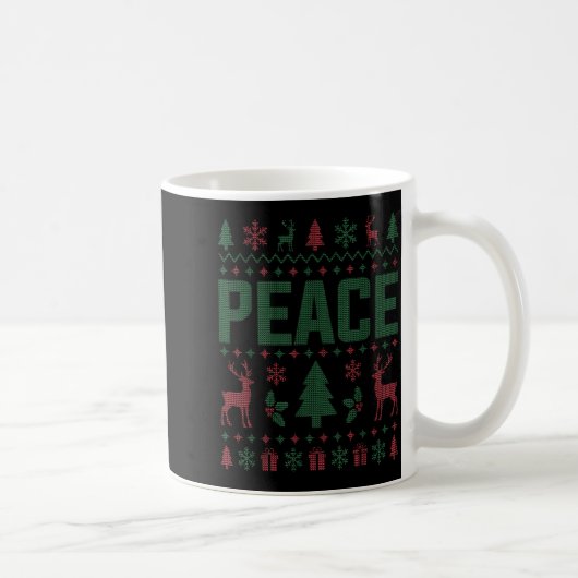 Peace I Come In Peace Couple Matching Ugly Christm Kaffeetasse (Rechts)