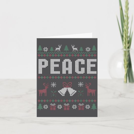 Peace I Come In Peace Couple Matching Ugly Christm Karte (Vorderseite)