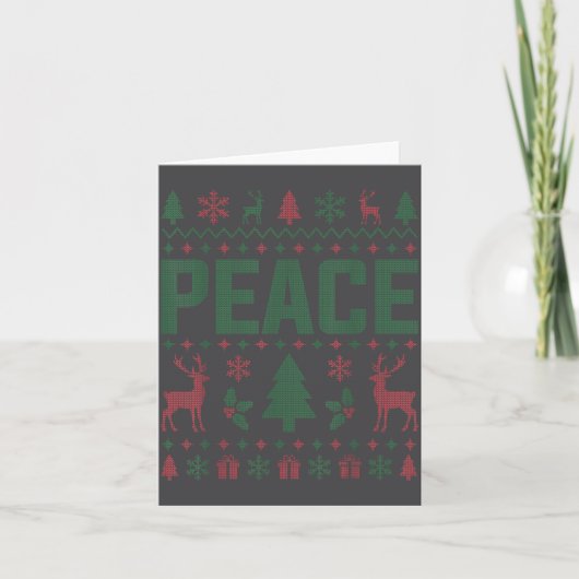 Peace I Come In Peace Couple Matching Ugly Christm Karte (Vorderseite)