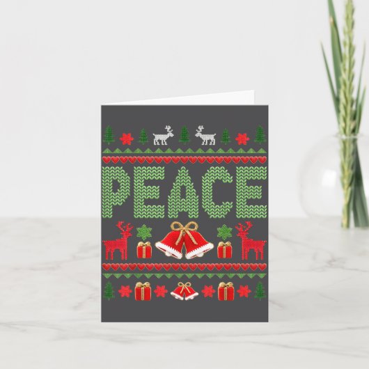Peace I Come In Peace Couple Matching Ugly Christm Karte (Vorderseite)