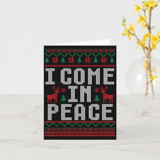 Peace I Come In Peace Couple Matching Ugly Christm Karte (Gelbe Blume)