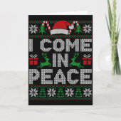 Peace I Come In Peace Couple Matching Ugly Christm Karte (Vorderseite)