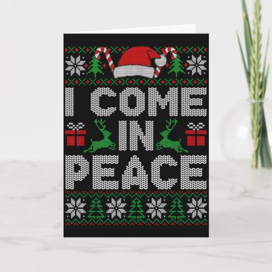 Peace I Come In Peace Couple Matching Ugly Christm Karte (Vorderseite)