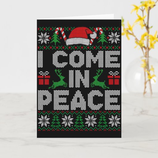 Peace I Come In Peace Couple Matching Ugly Christm Karte (Gelbe Blume)