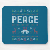 Peace I Come In Peace Couple Matching Ugly Christm Mousepad (Vorne)