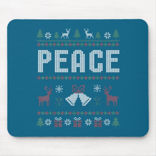 Peace I Come In Peace Couple Matching Ugly Christm Mousepad (Vorne)