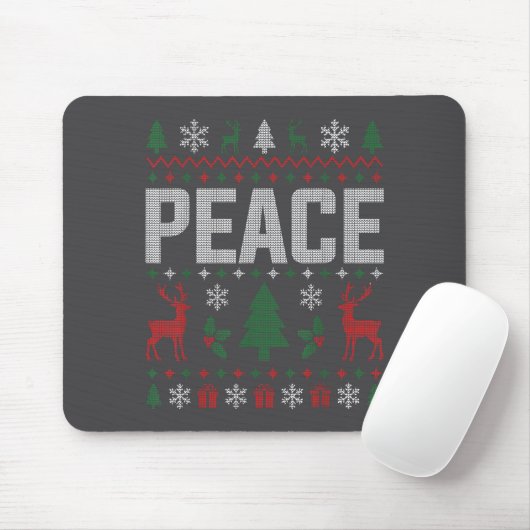 Peace I Come In Peace Couple Matching Ugly Christm Mousepad (Mit Mouse)