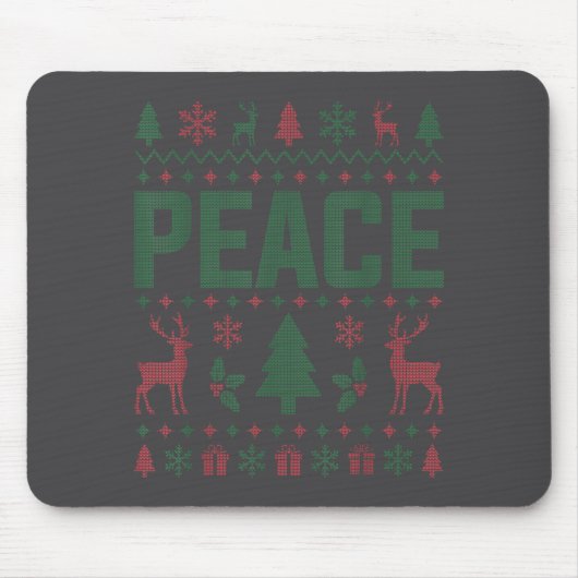 Peace I Come In Peace Couple Matching Ugly Christm Mousepad (Vorne)