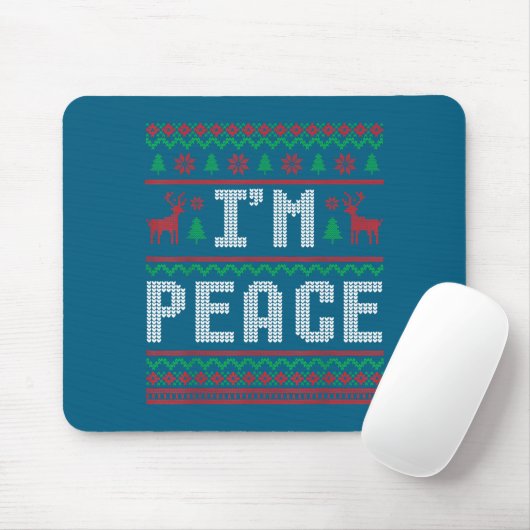 Peace I Come In Peace Couple Matching Ugly Christm Mousepad (Mit Mouse)