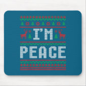 Peace I Come In Peace Couple Matching Ugly Christm Mousepad (Vorne)