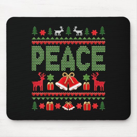 Peace I Come In Peace Couple Matching Ugly Christm Mousepad (Vorne)