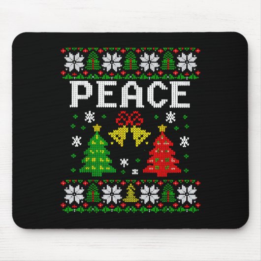 Peace I Come In Peace Couple Matching Ugly Christm Mousepad (Vorne)