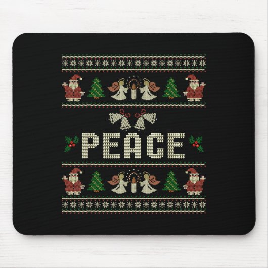 Peace I Come In Peace Couple Matching Ugly Christm Mousepad (Vorne)