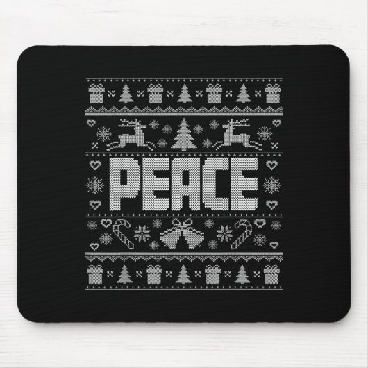 Peace I Come In Peace Couple Matching Ugly Christm Mousepad (Vorne)