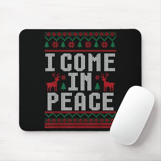 Peace I Come In Peace Couple Matching Ugly Christm Mousepad (Mit Mouse)