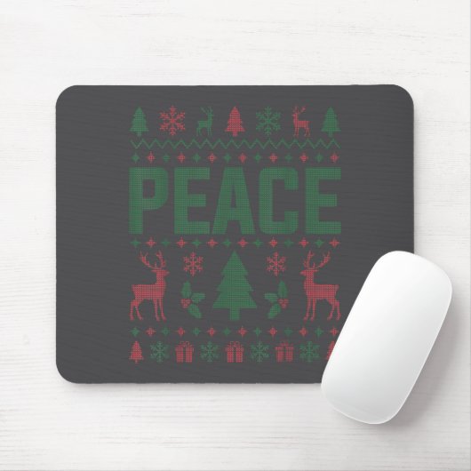 Peace I Come In Peace Couple Matching Ugly Christm Mousepad (Mit Mouse)