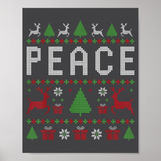 Peace I Come In Peace Couple Matching Ugly Christm Poster (Vorne)