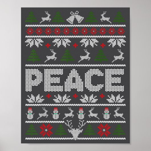 Peace I Come In Peace Couple Matching Ugly Christm Poster (Vorne)