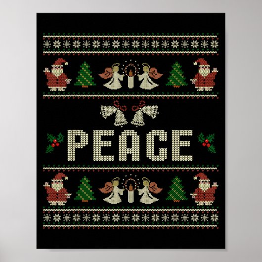 Peace I Come In Peace Couple Matching Ugly Christm Poster (Vorne)