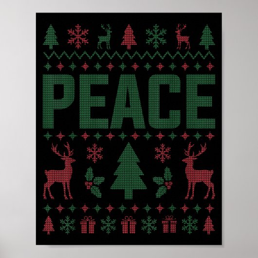 Peace I Come In Peace Couple Matching Ugly Christm Poster (Vorne)