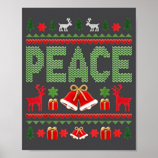 Peace I Come In Peace Couple Matching Ugly Christm Poster (Vorne)