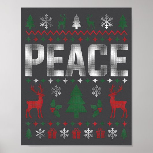Peace I Come In Peace Couple Matching Ugly Christm Poster (Vorne)