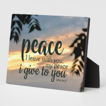 "Peace I Verlass with you" Tabletop Plaque