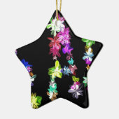 "PEACE" in Blume Art Print Keramik Ornament (Links)