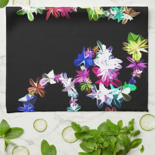 "PEACE" in Blume Art Print Küchentuch (Gefaltet)