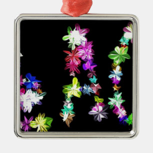 "PEACE" in Blume Art Print Ornament Aus Metall