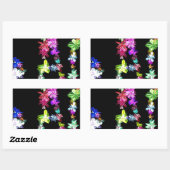 "PEACE" in Blume Art Print Rechteckiger Aufkleber (Blatt)