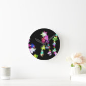 "PEACE" in Blume Art Print Runde Wanduhr (Zuhause)