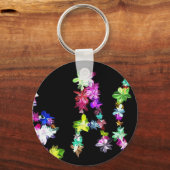 "PEACE" in Blume Art Print Schlüsselanhänger (Vorderseite)