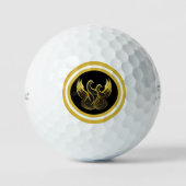 Peace in Flight Featuring Two Gold Doves Golfball (Vorderseite)