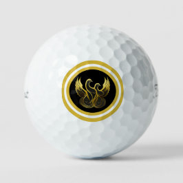 Peace in Flight Featuring Two Gold Doves Golfball