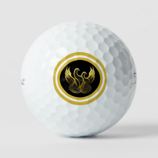 Peace in Flight Featuring Two Gold Doves Golfball