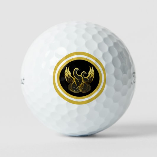 Peace in Flight Featuring Two Gold Doves Golfball (Vorderseite)