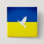 Peace in the world Ukraan flag Button (Vorderseite)