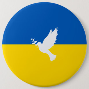 Peace in the world Ukraan flag Button