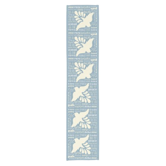 PEACE in vielen Sprachen benutzerdefinierte Farbta Kurzer Tischläufer (Vorderseite)