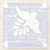 PEACE in vielen Sprachen Glas Untersetzer (Rückseite)